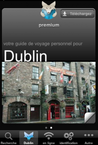 Page d'accueil Application iPhone Dublin TripWolf